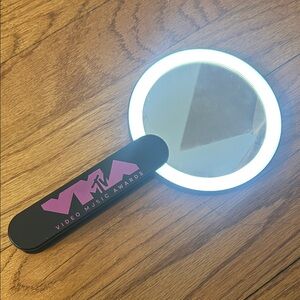 VMA MTV Logo Compact Mirror with Black Adjustable Handle and Lighting